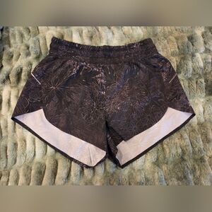 ALL IN MOTION - Black Floral Print Lined Shorts